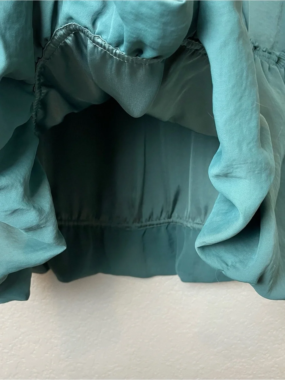 Zara Teal Bubble-Hem Pleated Skirt Size L - Picture 4 of 8